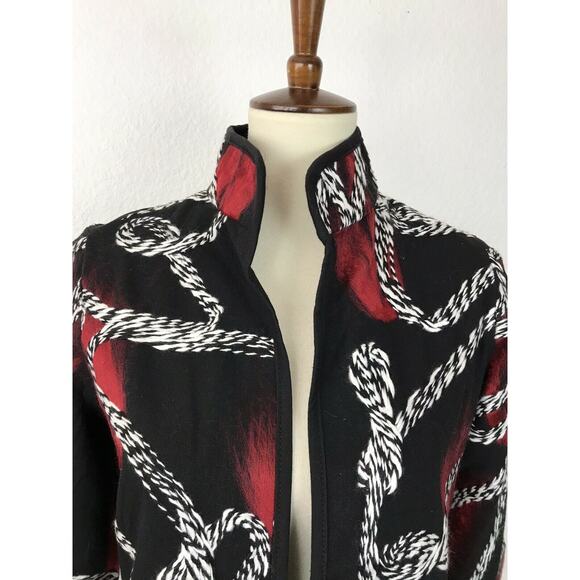 Kaktus Open Front Embroidered Print Jacket - Picture 2 of 12